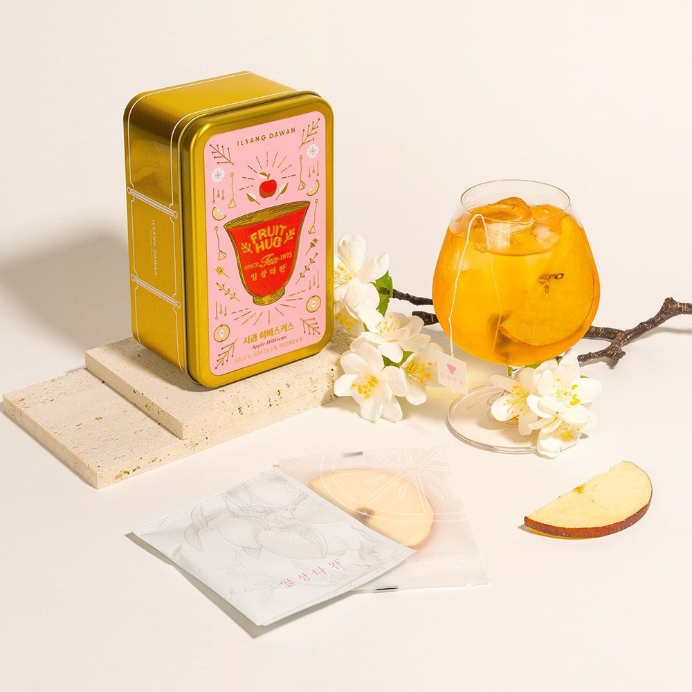【双渓名茶】フルーツハグティー 缶 アップルハイビスカス