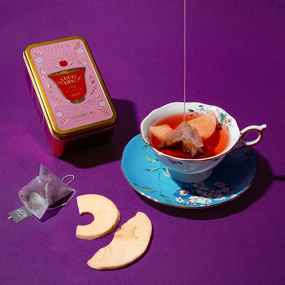 【双渓名茶】フルーツハグティー 缶 アップルハイビスカス