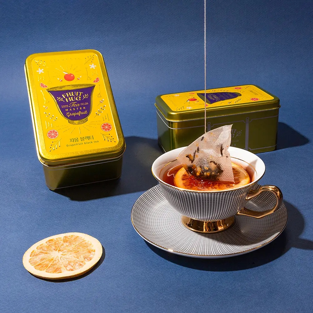 【双渓名茶】フルーツハグティー 缶 グレープフルーツブラックティー
